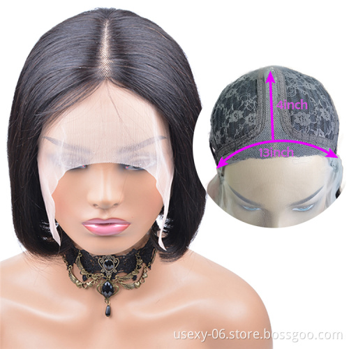 Wholesale Cheap Virgin Hair Short Bob Wigs For Black Women 13x4x1 T Part Lace Wigs Human Hair Lace Front Brazilian Hair Wigs